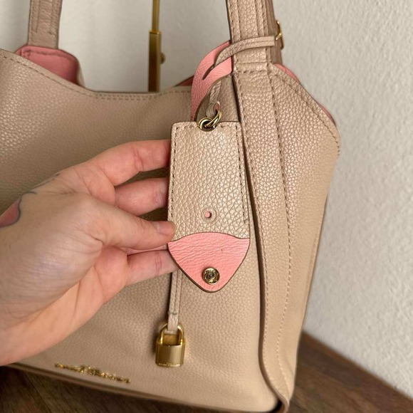 Marc Jacobs The Director Tote Shoulder Bag Leather Beige Pink - Picture 11 of 16